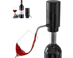 Elektrische Wijnbeluchter - Schenker - Schenktuit - USB-opladen - Met handige kraan - Elektrische Wijn/Whiskey Kara - Wijndispenser - Wijnschenker - Wijnaccessoires - Voor wijnliefhebbers - Zwart