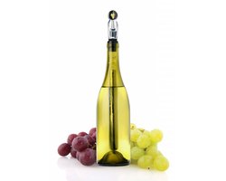 Wijnkoeler met gravering-Good friends. Good wine. Good times!-anti drup schenktuit-wijn beluchter-Dutch design-WINECHILL Original