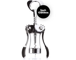 HEY HEY® – Kurkentrekker – RVS Flesopener Wijn – Vleugelmodel Wijnopener – Inclusief Giftbox