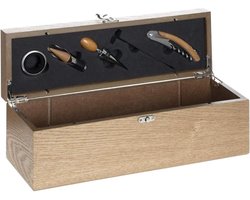 Sommelier geschenkset 5 delig - 1 vak voor een goede fles - Kurkentrekker - Wijn accessoires Giftbox – Wijnopener set – Flesopener – Schenktuit – Corkscrew – Cadeautip