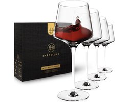 BarDeluxe® Wijnglazen Rode Wijn - Luxe Cadeau - Kristallen Wijnglas 640ml - Rode Wijnglazen Kristal - Handgemaakt - Perfect voor Bar of Diner