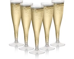 Matana – 24 Plastic Champagneglazen, 130ml – Herbruikbaar – Voor Bruiloften, Verjaardagen & Feesten