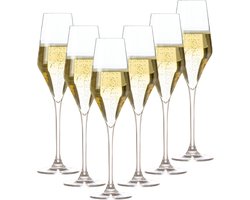 OTIX Champagneglazen - Flute - Transparant - Kristal - Wijnglazen - 220ML - Set van 6 - TOPAZ