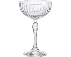 Bormioli Rocco America's Cocktail Martini glazen - 22 cl - 6 stuks - Champagneglazen - Coupe - Kristalglas - Vaatwasserbestendig