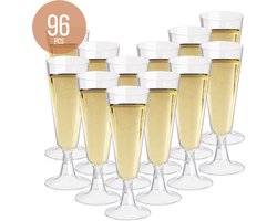 OTIX Champagneglazen Plastic 96 Stuks - 150ml - Elegante Look - Herbruikbaar & Transparant - Kunststof Champagne Glazen - Voor Bruiloft, Verjaardag & Feest - MERIDIAN