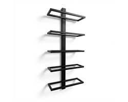 SINIA Living® - Wijnrek - 5 flessen - Wijnrek muur - Mat zwart - Metaal - Wijnrekken - Modern - Hangend wijnrek - Muur monteren - Industrieel - Wijnliefhebber - Wijnrek hangend - Wand - Vino - Wijnaccessoires - Aan de muur - wijnfleshouder