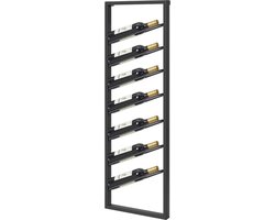 Wand wijnrek metaal zwart – Flessenrek voor 7 wijnflessen – Industrieel & minimalistisch – IN-HOMEXL Brick – 40 × 7 × 120 cm