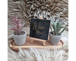 Robuust Wenstegeltje - Wine Please! β Luxe Wijn Tegel met Tekst β Leuk Cadeau voor Wijnliefhebbers en Gezellige Avonden - Trendy nu - Cadeau - Vrienden of Vriendinnen - Familie β Decoratief Tegeltje met Standaard β Cadeau Idee