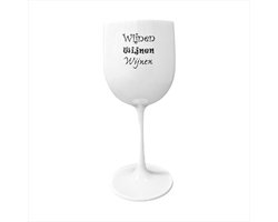 Luxe Wijnglas - Onbreekbaar - Met Tekst - Wit - Wijnen wijnen wijnen