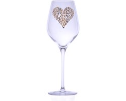 Wijnglas met naam - Panterprint - gepersonaliseerde 24K gouden opdruk - naam - kristal - cadeau - Moederdag - Valentijnsdag - verjaardag - origineel - witte wijn - rode wijn - vrouw - vriendin - tekst