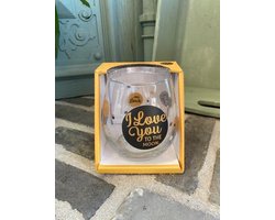 Wijn - water glas / I love you to the moon and back / wijnglas / waterglas / leuke tekst / moederdag / vaderdag / verjaardag / cadeau