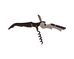 Premium Kurkentrekker / Kelnersmes van RVS en Kunststof - Zwart | Wijnopener | Wijn Opener | Kelners Mes | Flesopener | Bier Opener | Kelnermessen | Kurkentrekkers
