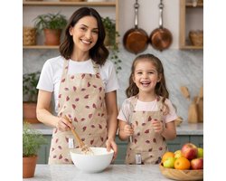 Schorten Set Moeder en Kind - Mini & Me Keukenschorten -Volwassen + Kinder Schort - Wijn - Wine