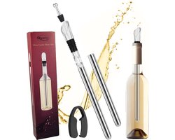 Wijnkoeler Stick - 2x Koelstaven - Wijn Koeler Staaf - Koelstaaf voor wijn - Beluchter - Foliesnijder - Wijnaccessoires - Wijn koelen - Qwality®