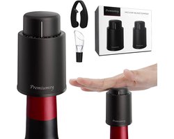 Premiumsy Vacuüm Wijnstopper Set - 2 stuks - Wijn Vacuümpomp - Flessenstop - Lekvrij en Herbruikbaar - Wijn Accessoires - Incl. Schenker en Foliesnijder