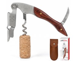 AoraKitchen Kurkentrekker - Wijnopener - Flesopener - 3 in 1 set - Kurkentrekker Wijn - RVS Kelnersmes - Bieropener