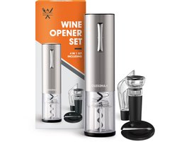 Cuisimax Elektrische Kurkentrekker Set - Draadloos - Luxe 4 in 1 Wijn Set - Wijnopener - Wijnstopper