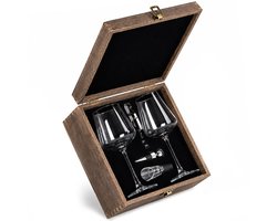 Cooking Life® Wijn Cadeau Set - Wijnglazen met Kelnersmes - Wijnopener - Wijnstopper en Druppelvanger