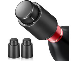 YONO Wijnstopper Set - Wijn Vacuumpomp Flessenstop - Vacuum Dop Afsluiter - Lekvrij en Herbruikbaar - 2 Stuks