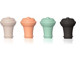 Vacu Vin Vacuum Wine Stoppers Loop – Set van 4 – Wijnstoppers voor Wine Saver – Assorti Kleuren – Herbruikbaar
