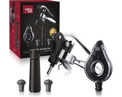 Vacu Vin Wine Set Air Deluxe 5-delig – Complete Wijncadeauset – Kurkentrekker, Beluchter, Wine Saver en 2 Wijnstoppers