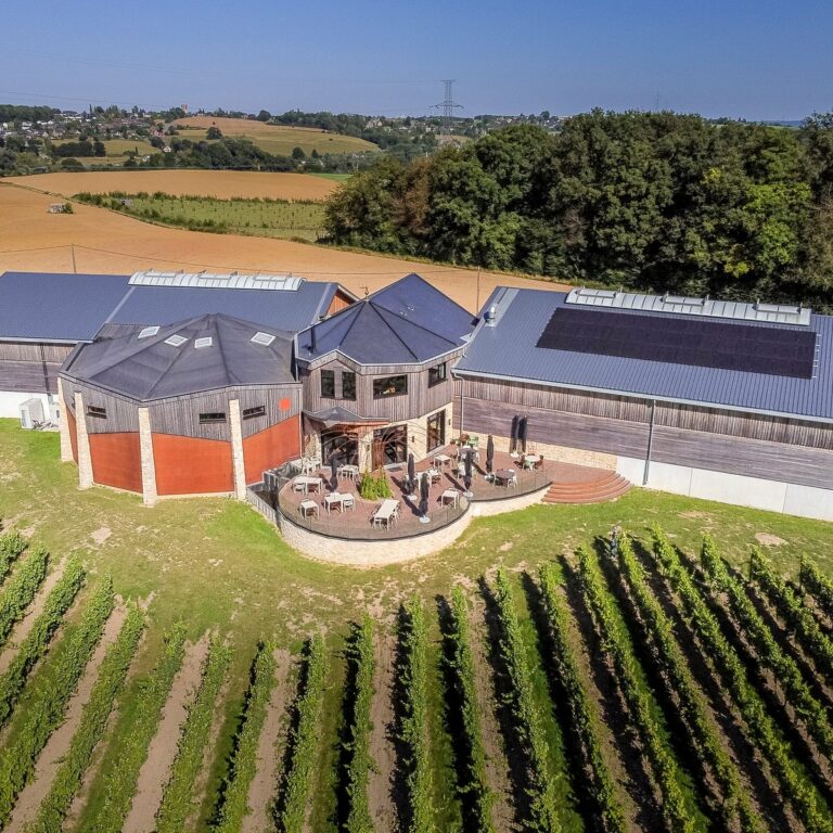 Domaine du Dièdre Noir bij Namen: biologische Belgische bubbels met restaurant tussen de wijnstokken