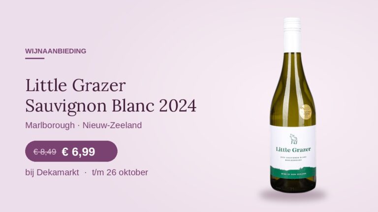 Little Grazer Sauvignon Blanc in de aanbieding bij Dekamarkt: €6,99 (t/m 26 oktober)